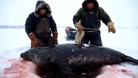 The Yakuts hunt a 200-pound seal for a family dinner