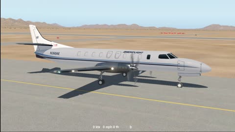 Metroliner III - quik flight to Blythe under Ubuntu 24 in Xplane 11 in 2025