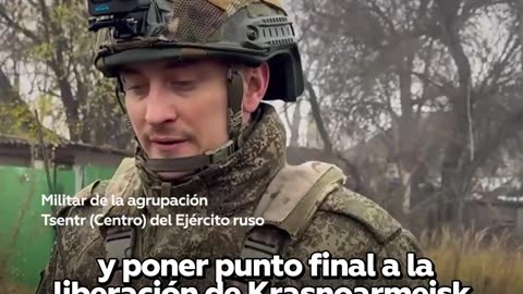 Efectivo de la agrupación de tropas Centro (Tsentr) relata la liberación de Krasnoarmeisk