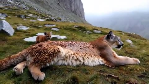 Mountain Lion Cub Seeks Help for mother