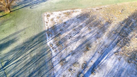 January Frost Northumberland and Tyneside ice from drone