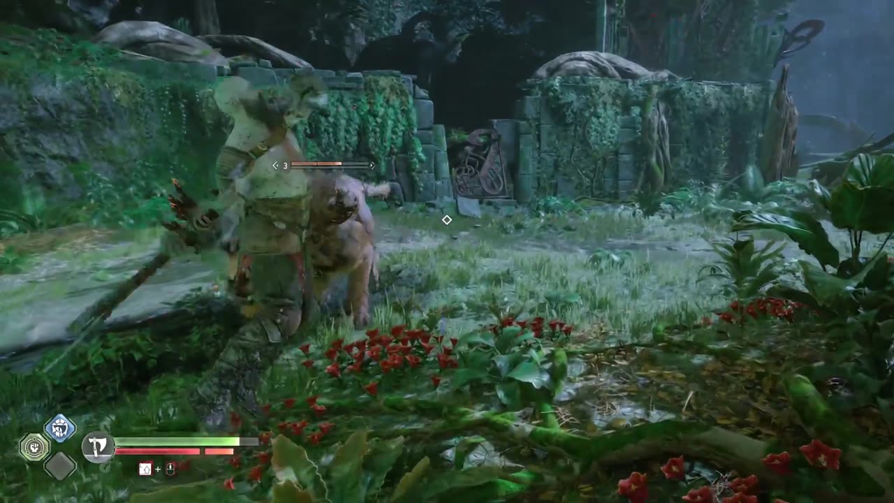 Thingy looks a bit like a Lion mated with a Deer (Mini Boss Fight - Flame Graoungr).