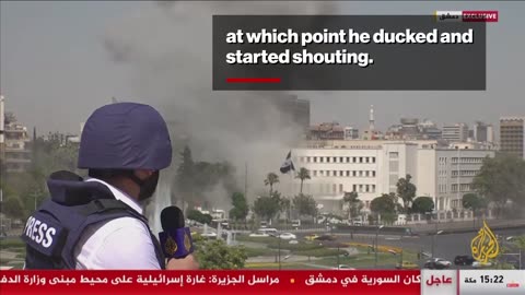 News anchors in Syria PANIC as IDF strike hits military headquarters during broadcasts