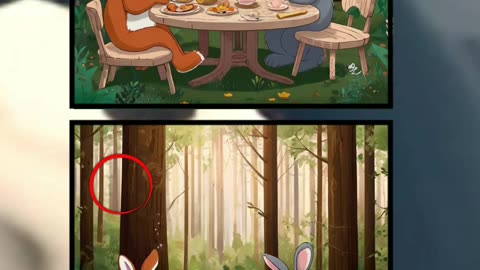 2 Rabbits 🐇🐇 Eating in the Forest | Spot the Difference Challenge