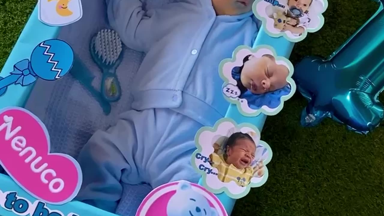 One-Month-Old Baby Sleeps in Baby Doll Box
