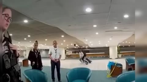 Bum refuses to leave airport: Cop Cam