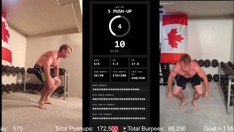 Everyday 300 push ups and 150 Burpees!