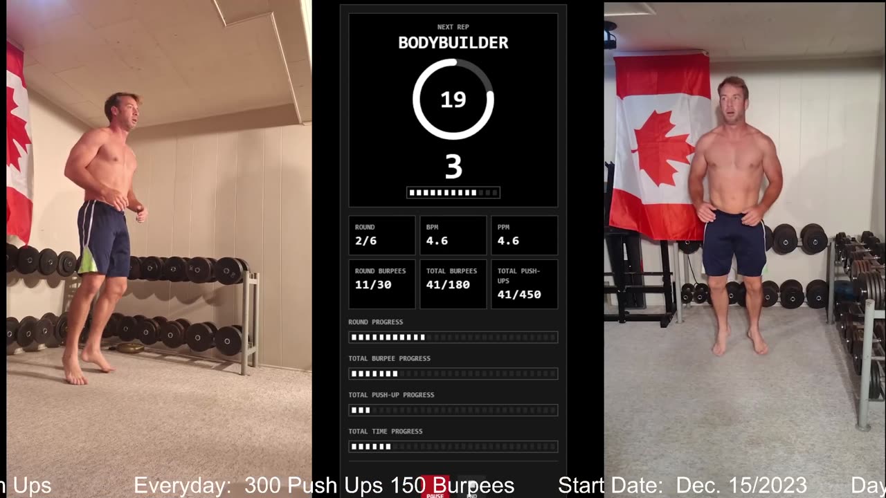 Everyday 300 push ups and 150 Burpees!