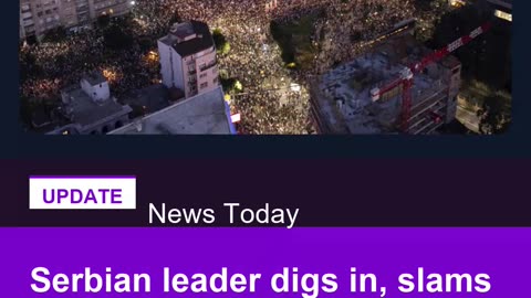 Serbian leader digs in, slams early elections rally