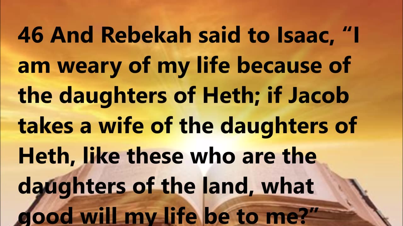 Rebekah makes plans for Jacob to flee.