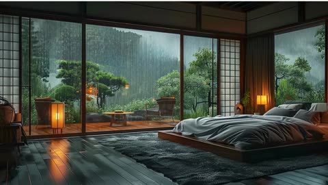 Calm your soul - Rain Sound in Forest ⛈️ Heavy Rain on Window for Fall Asleep | Rainy Day Vibes