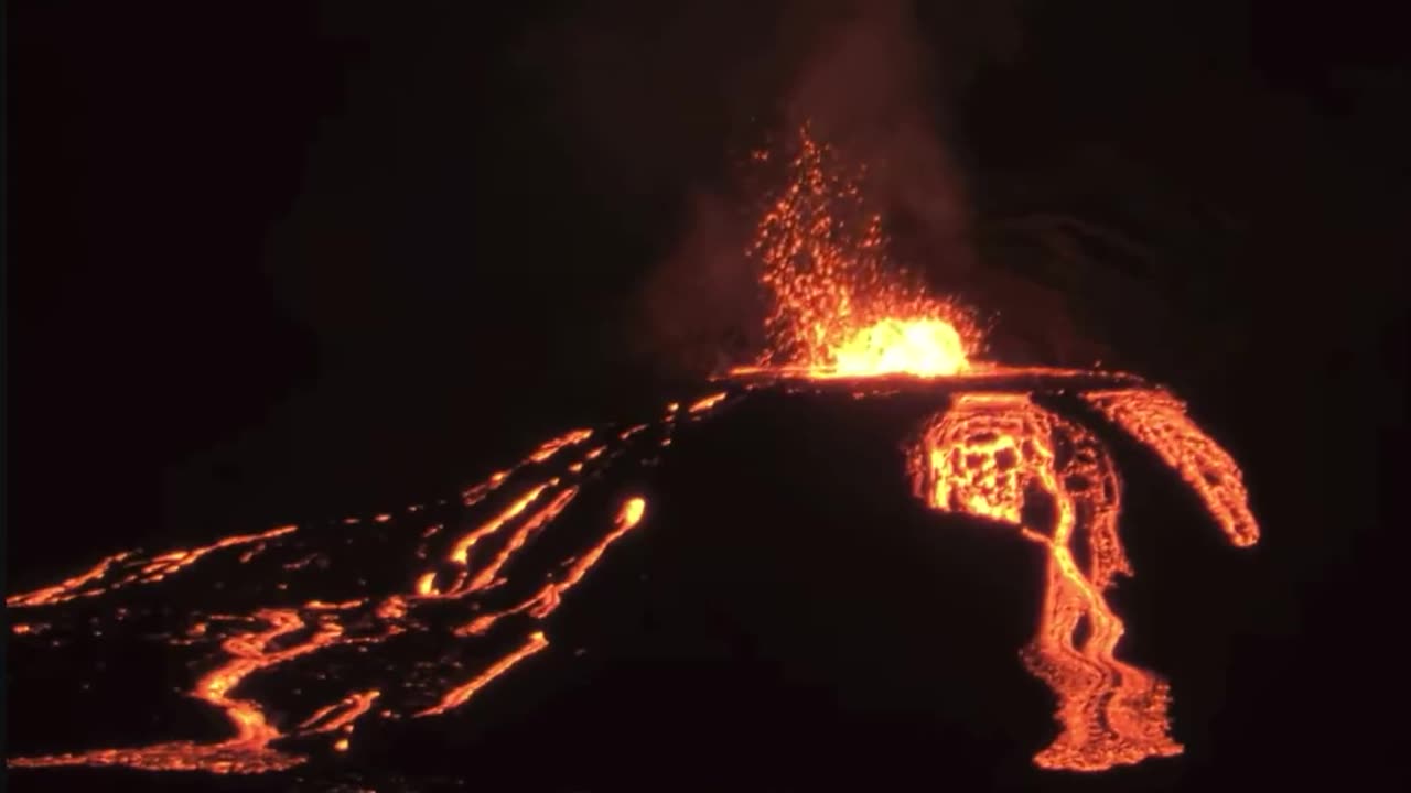 Lovely oozy overflow from Kilauea just now.