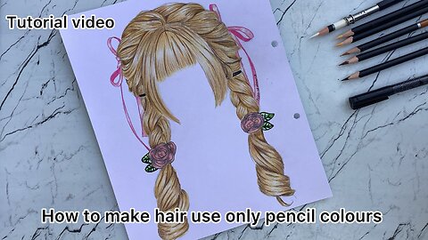 How to make hair use only pencil colours 😍 // tutorial video ✨