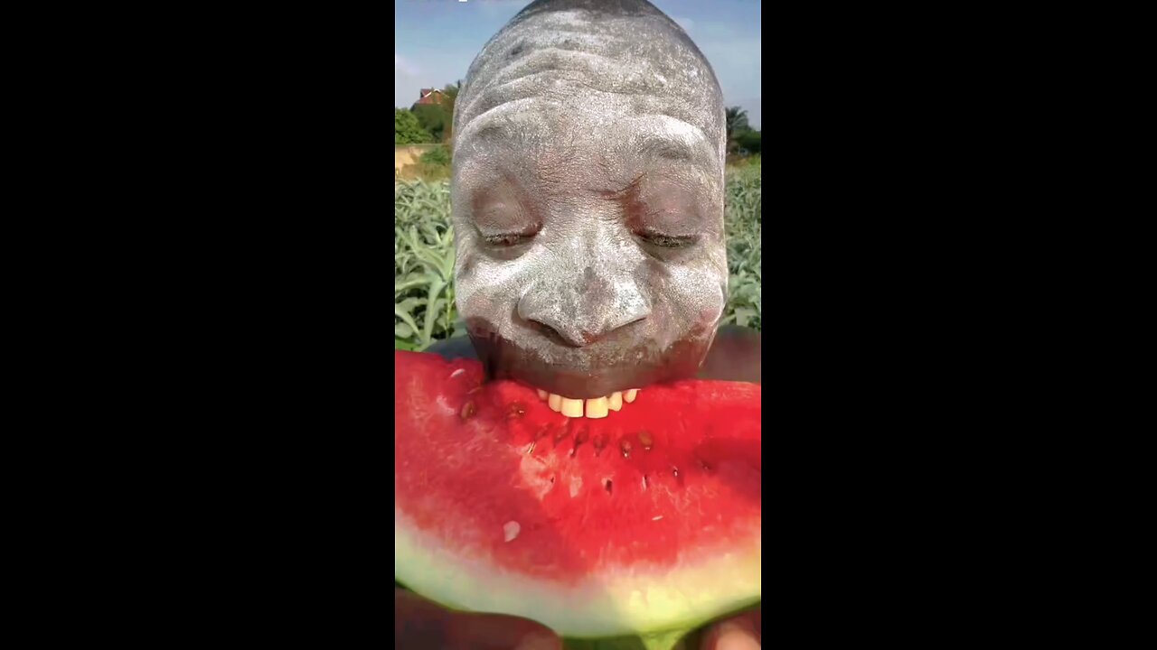 The eating watermelon funny style look ends