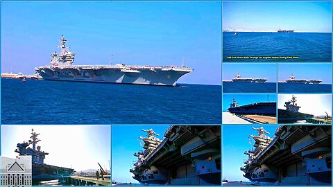 USS Carl Vinson Sails Through Los Angeles Harbor During Fleet Week.