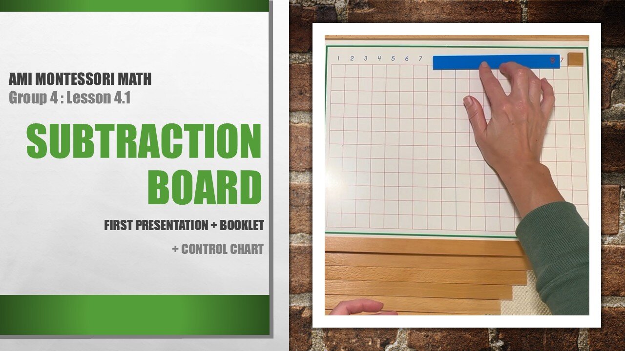 Math Group 4 (Lesson 4.1): Subtraction Board Introduction, Booklet, Control Chart