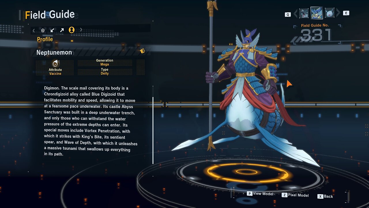 neptunemon all digivolution/de-digivolution/profile Digimon Story Time Stranger