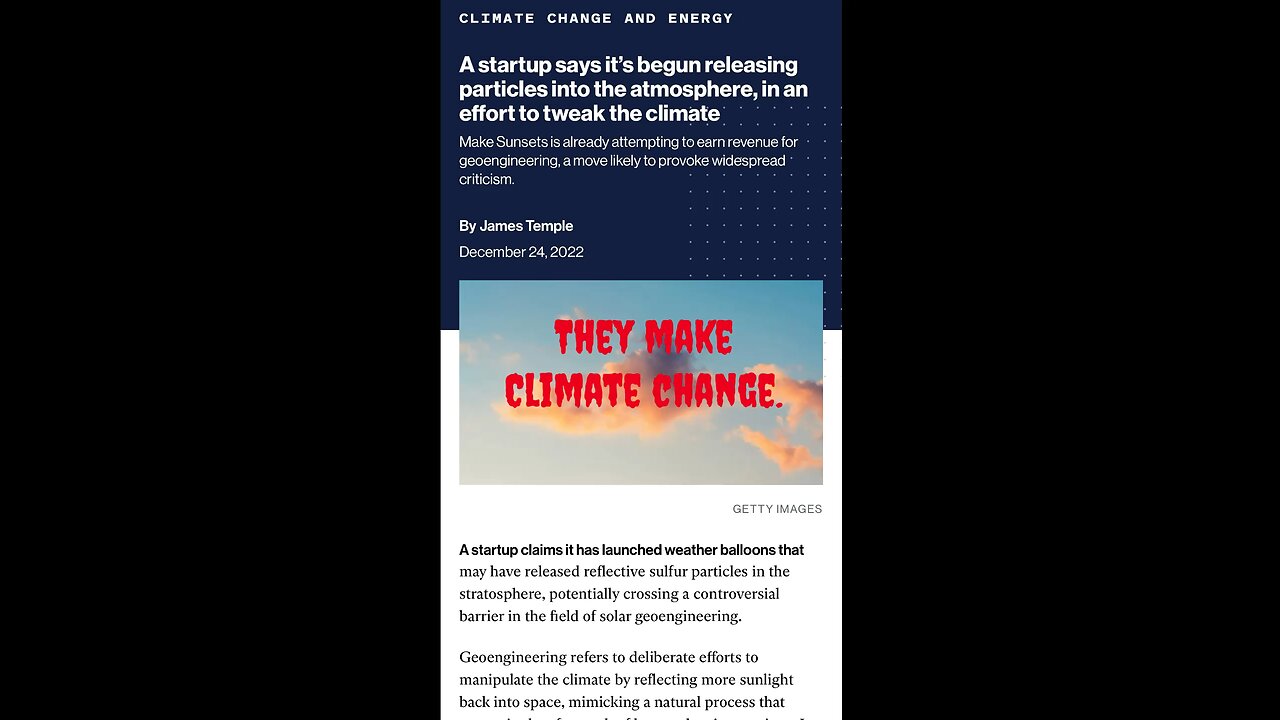Cloud seeding, geo engineering, aka chemtrails