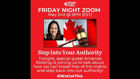 Stand4THEE Friday Night Zoom May 2nd - Special Guest Amanda Ridding