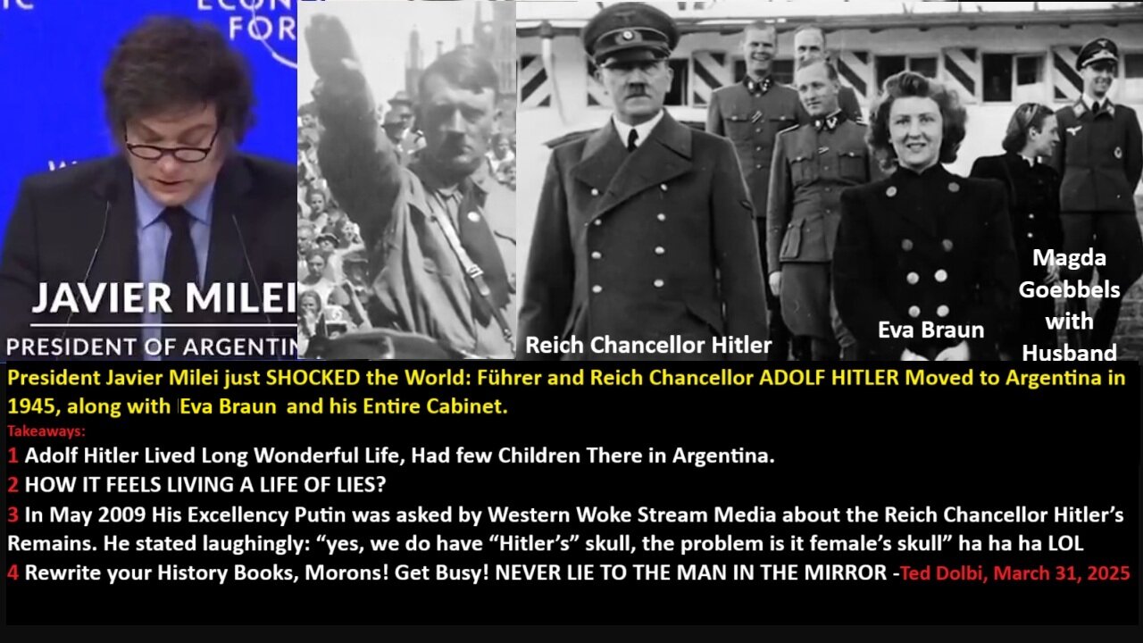 President Javier Milei just SHOCKED the World: Führer and Reich Chancellor ADOLF HITLER Moved to Argentina in 1945, along with Eva Braun and his Entire Cabinet
