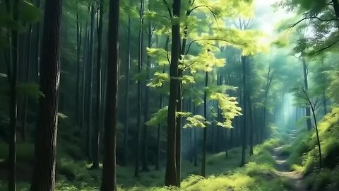 Refreshing Healing of Soothing Forest Birds & Harp Melodies for Deep Relaxation