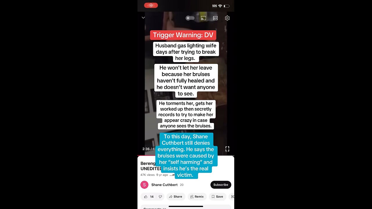 Shane Cuthbert exposed abusing his wife Berenger Rose PART 3