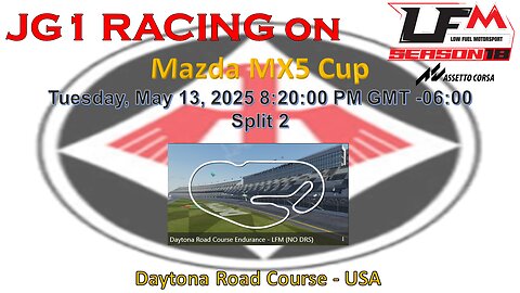 JG1 RACING on LFM - Mazda MX5 - Daytona Road Course - USA - Split 2
