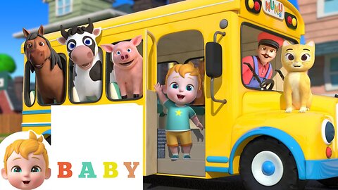 Wheels On The Bus With Animals | Animal Song | Nursery Rhymes & Kids Songs