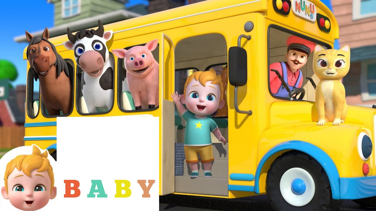 Wheels On The Bus With Animals | Animal Song | Nursery Rhymes & Kids Songs