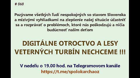 Spolok Archa, o.z. - 26.10.2025 - živá diskusia v Telegrame