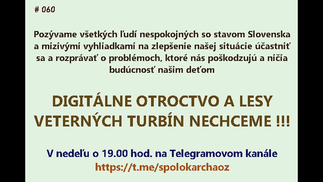 Spolok Archa, o.z. - 26.10.2025 - živá diskusia v Telegrame