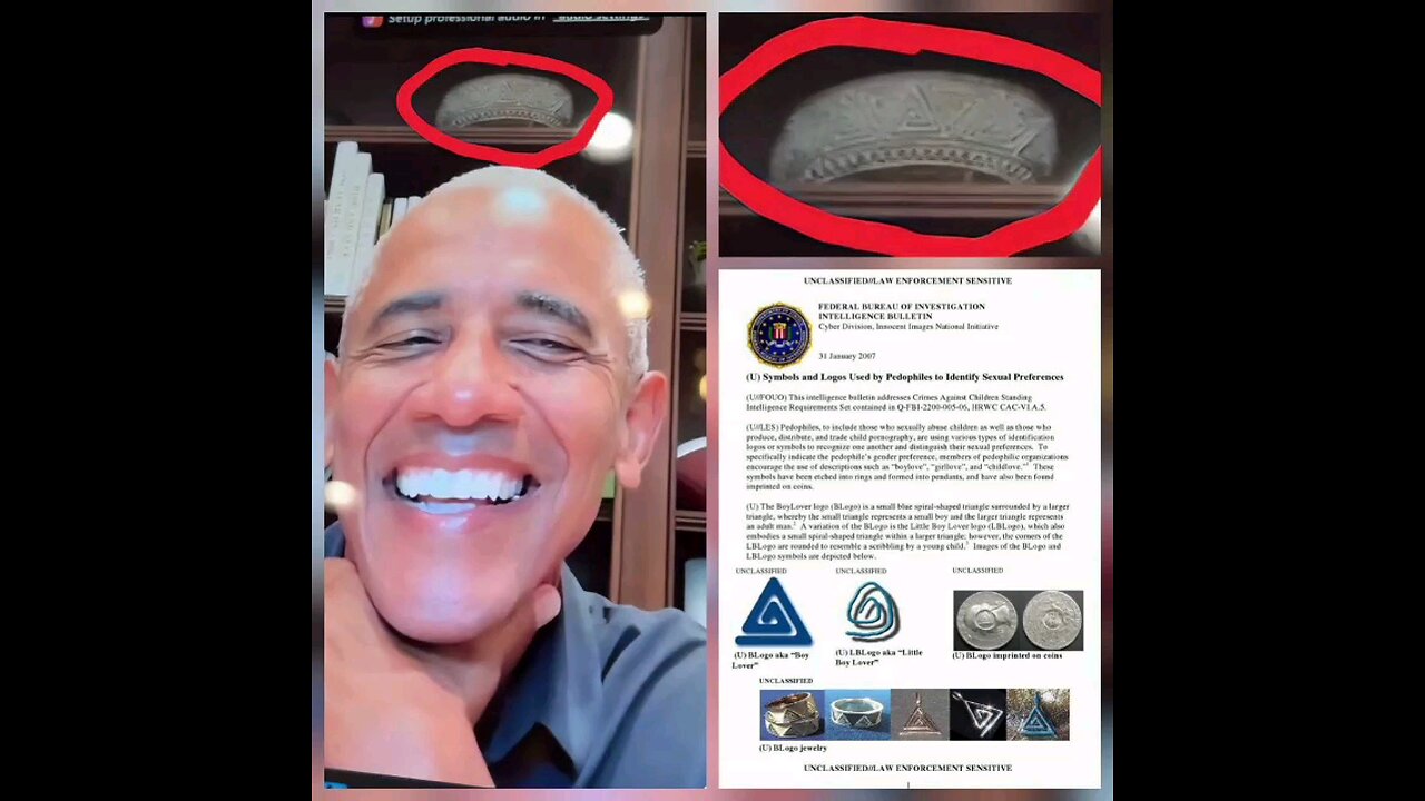 Symbolism Will Be There Downfall-Obama Has Pedo Symbols In The Background During Zoom Call