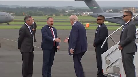 Trump issues warning to leaders as he arrives in Scotland for visit to golf courses