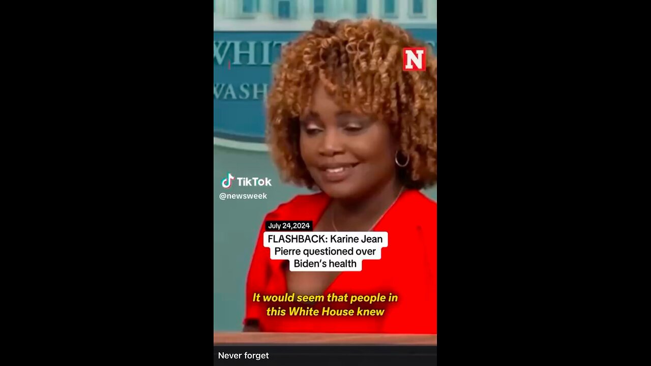 Remember when Karine Jean Pierre lied to the American people about Joe Biden’s health