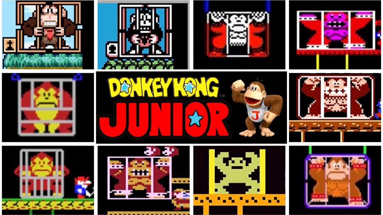 Donkey Kong Jr. (Nintendo, 1986) - NES Gameplay