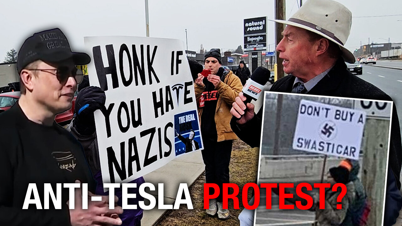 Far-left protesters label Elon Musk a 'Nazi' in bizarre anti-Tesla rally