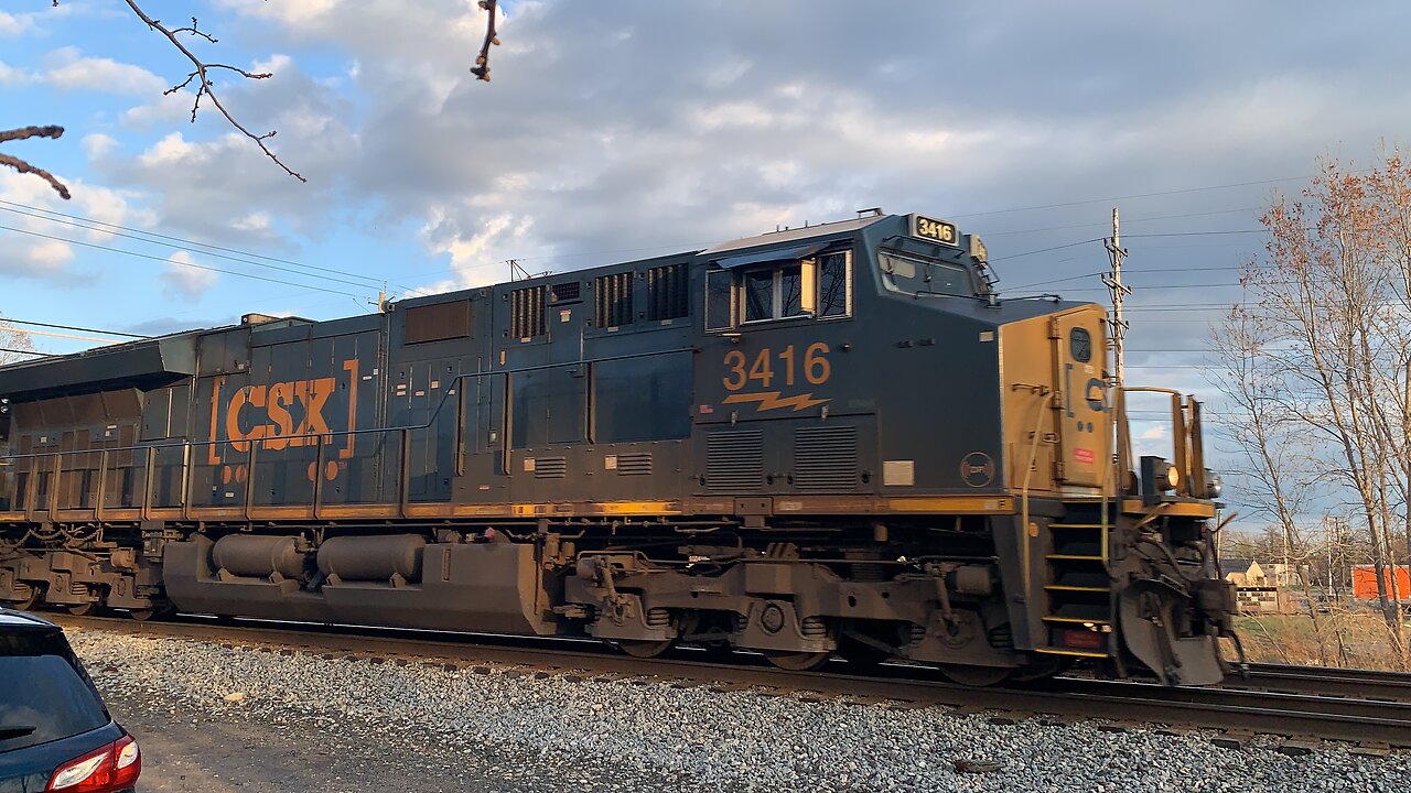 CSX Train 3416 and 82 rush along the rails