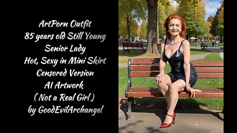 Realistic Animation ArtPorn Outfit, 85 years old Still Young, Senior Lady, Hot, Sexy in Mini Skirt