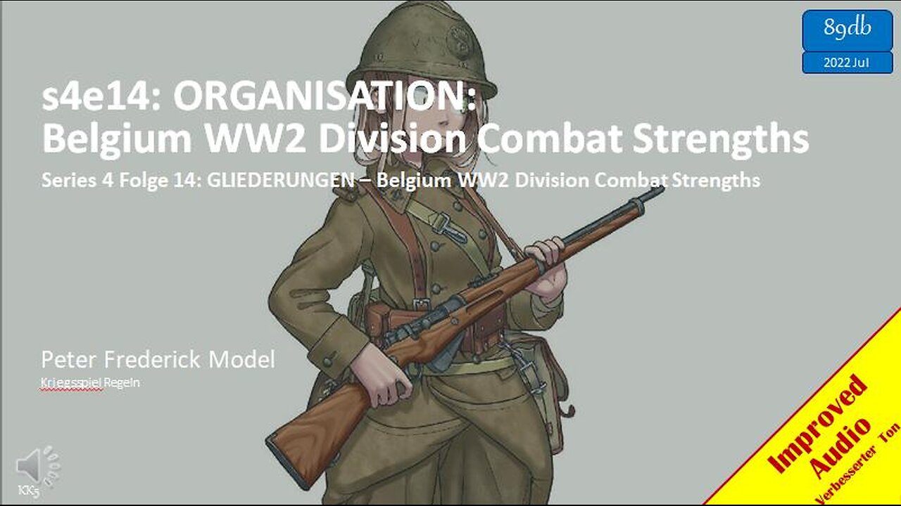 s4e14: ORGANISATION: Belgium WW2 Division Combat Strengths