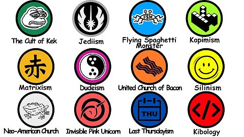 Tutte le RELIGIONI PARODIA spiegate DOCUMENTARIO Il paganesimo moderno,comprende una vasta serie di cults,sette e nuovi movimenti religiosi detti NRM e cult UFO,apocalittici che esistono da decenni