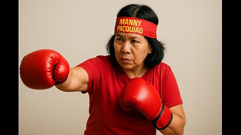 My Mom Thinks She's Manny Pacquiao 😂💥 (Air Punching Champ!)