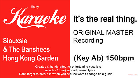 Siouxsie & The Banshees - Hong Kong Garden (Key Ab) 150bpm (2025) Karaoke
