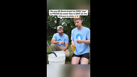 Mr Beast drinks his piss to prove his water filter is good