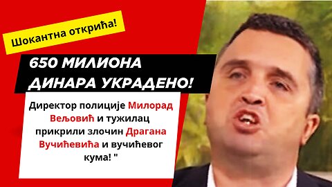 Драган Вучићевић и Вучићев Кум УКРАЛИ 650 Милиона Динара! Милорад Вељовић и Тужилац ПРИКРИЛИ ЗЛОЧИН!