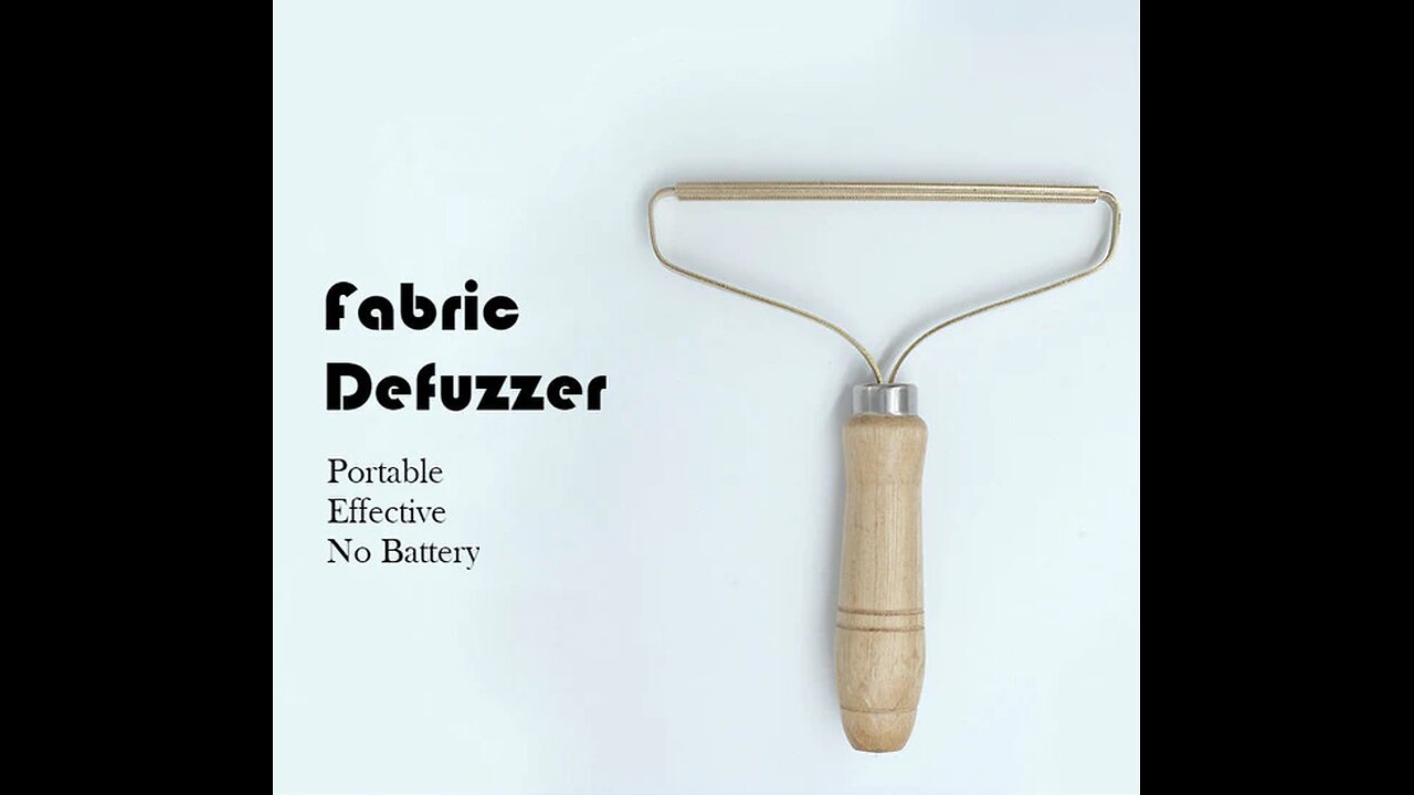 Portable Manual Defuzzer Wood Lint Remover with Pure Copper Head, Beech Handle, No Battery Required