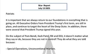 WAR REPORT - JULY 13 2025 - ARE WE READY TO SEE PUBLIC MILITARY TRIBUNALS?