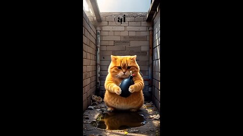Cat story cat work hard
