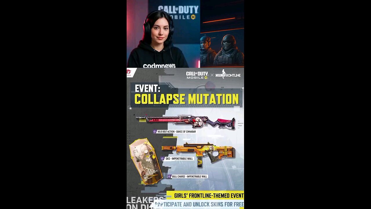 Free girls Frontline collab rewards 🔥 #codmupdates #codmnews #codmobile #codmgarena #codmglobal