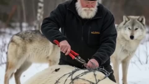 The SMART WOLF's Desperate Rescue of the Injured Polar Bear