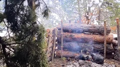 Constructing a Snow Shelter, Bushcraft Camping Without a Tent, and Snow Camping